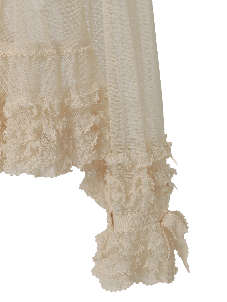 ドットチュールオーバーブラウス 詳細画像 クロ 5