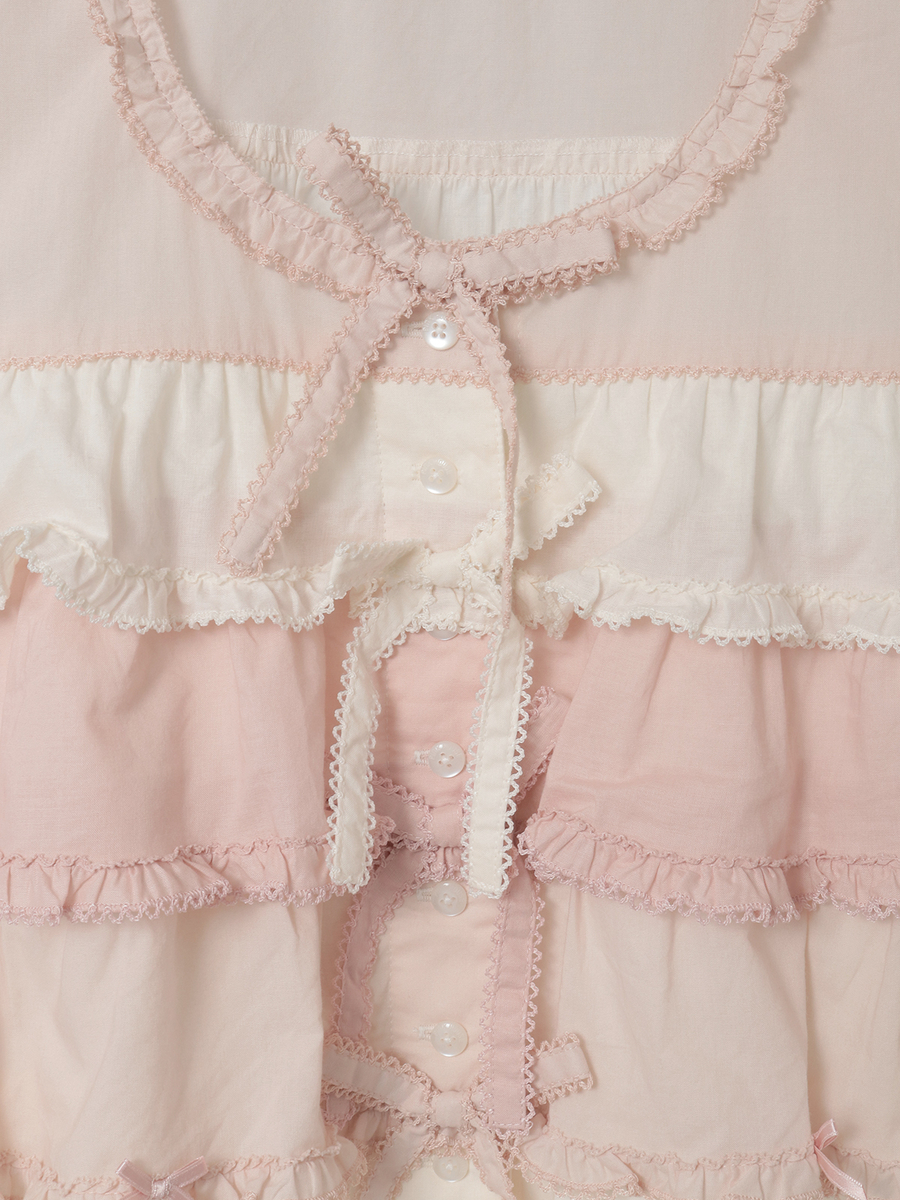 配色フリルノースリーブブラウス 詳細画像 キナリミックス系 10