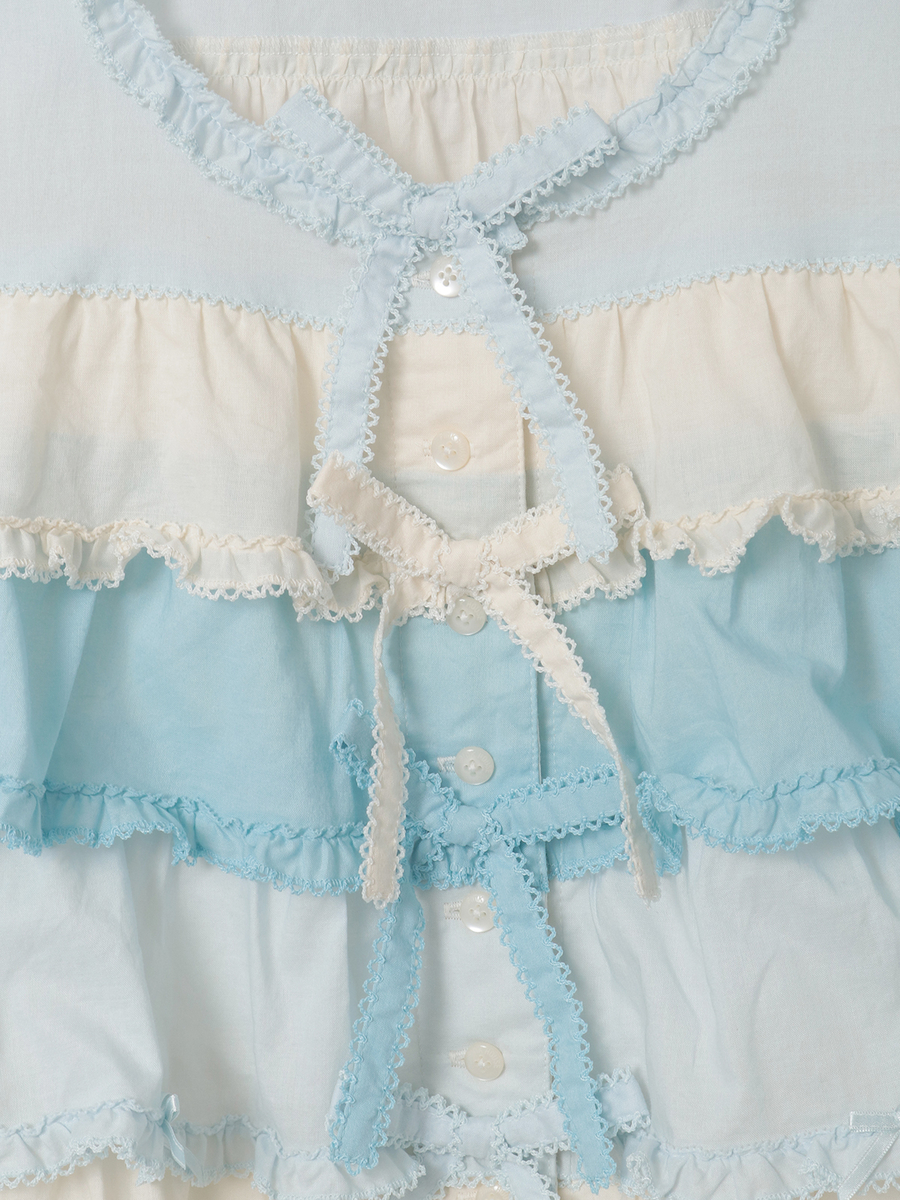 配色フリルノースリーブブラウス 詳細画像 キナリミックス系 12