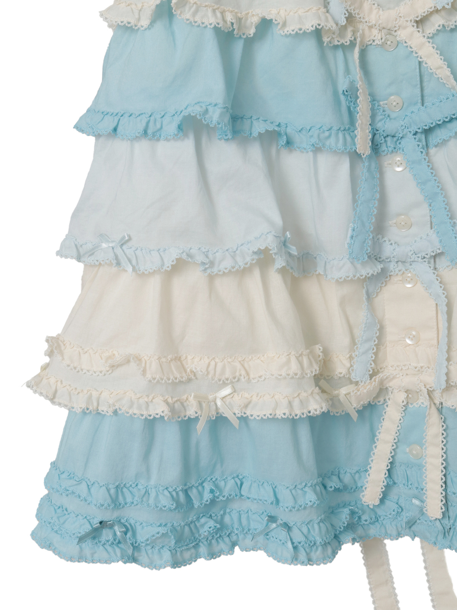 配色フリルノースリーブブラウス 詳細画像 キナリミックス系 13