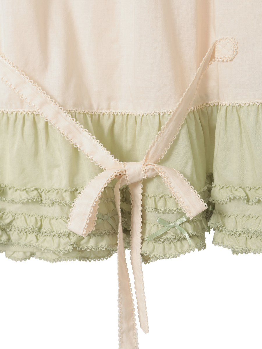 配色フリルノースリーブブラウス 詳細画像 キナリミックス系 7