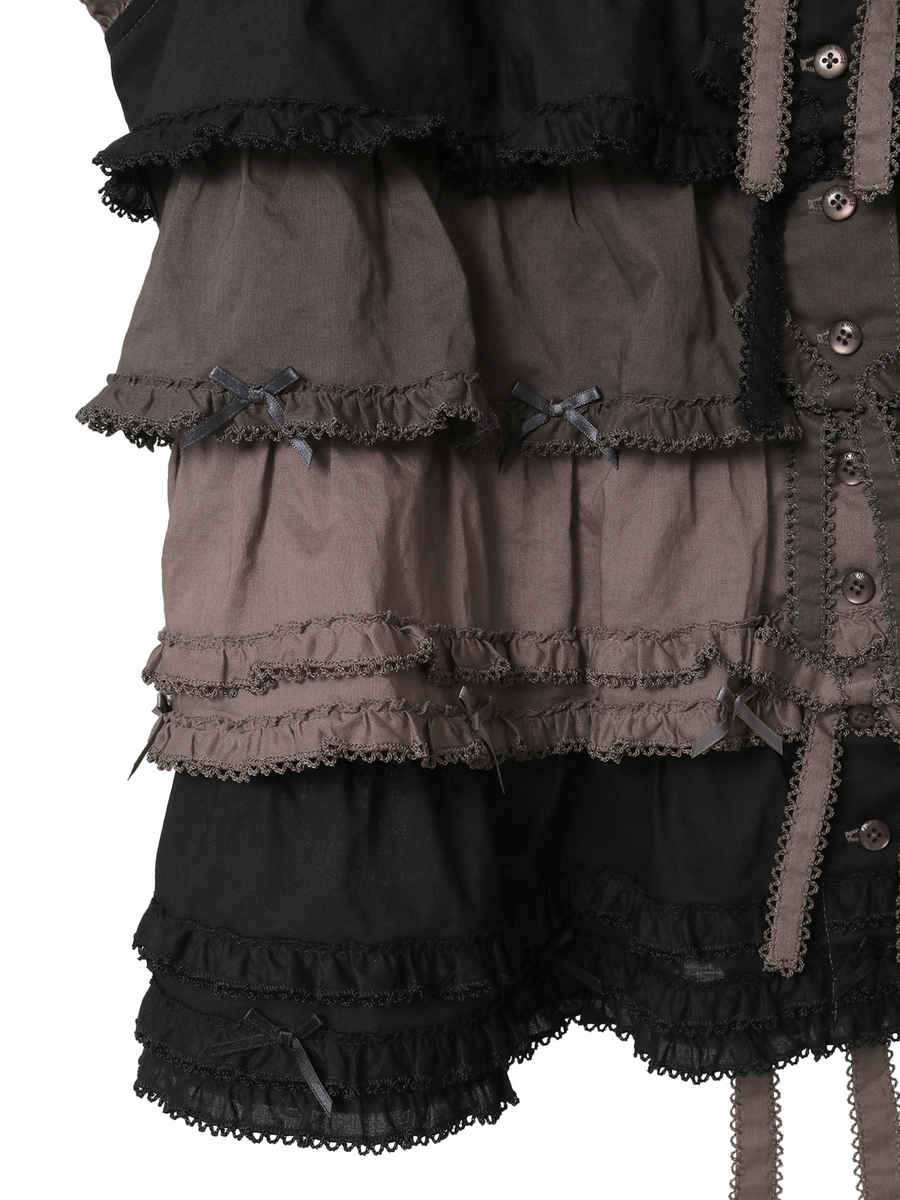 配色フリルノースリーブブラウス 詳細画像 キナリミックス系 9