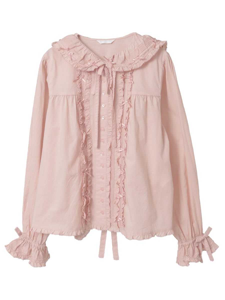 うさぎの耳フード付きローンブラウス 詳細画像 アカ 1