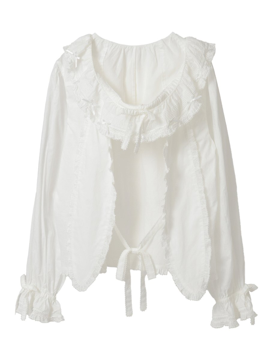 うさぎの耳フード付きローンブラウス 詳細画像 アカ 13