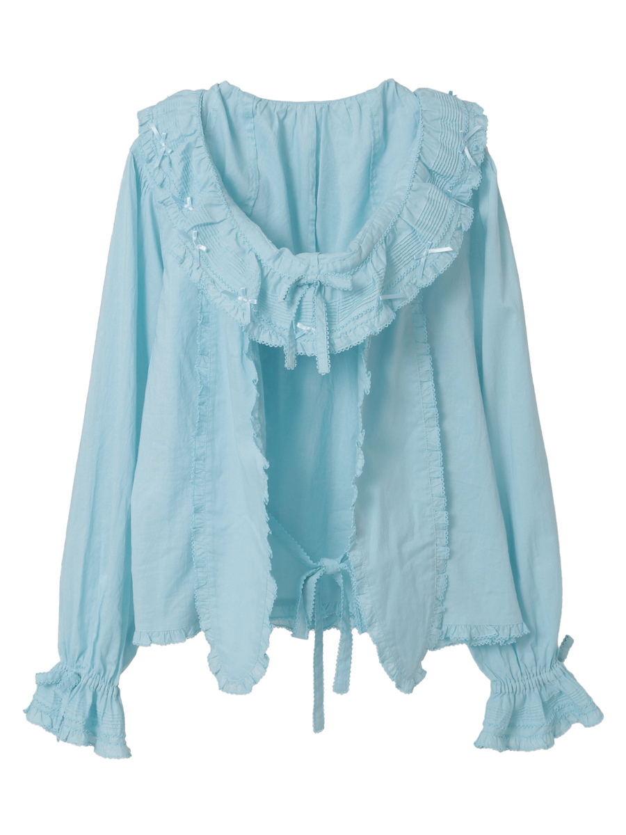 うさぎの耳フード付きローンブラウス 詳細画像 アカ 16