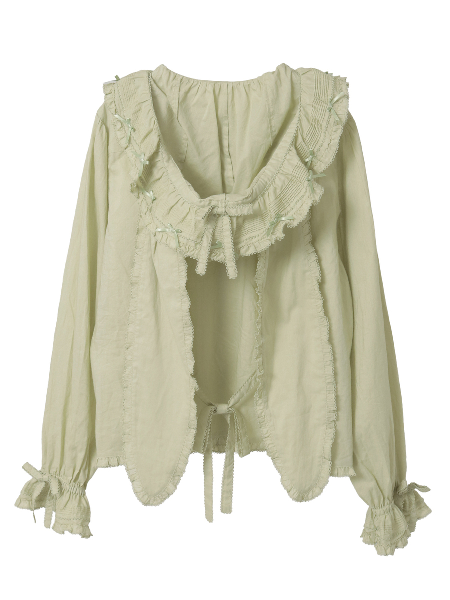 うさぎの耳フード付きローンブラウス 詳細画像 アカ 19