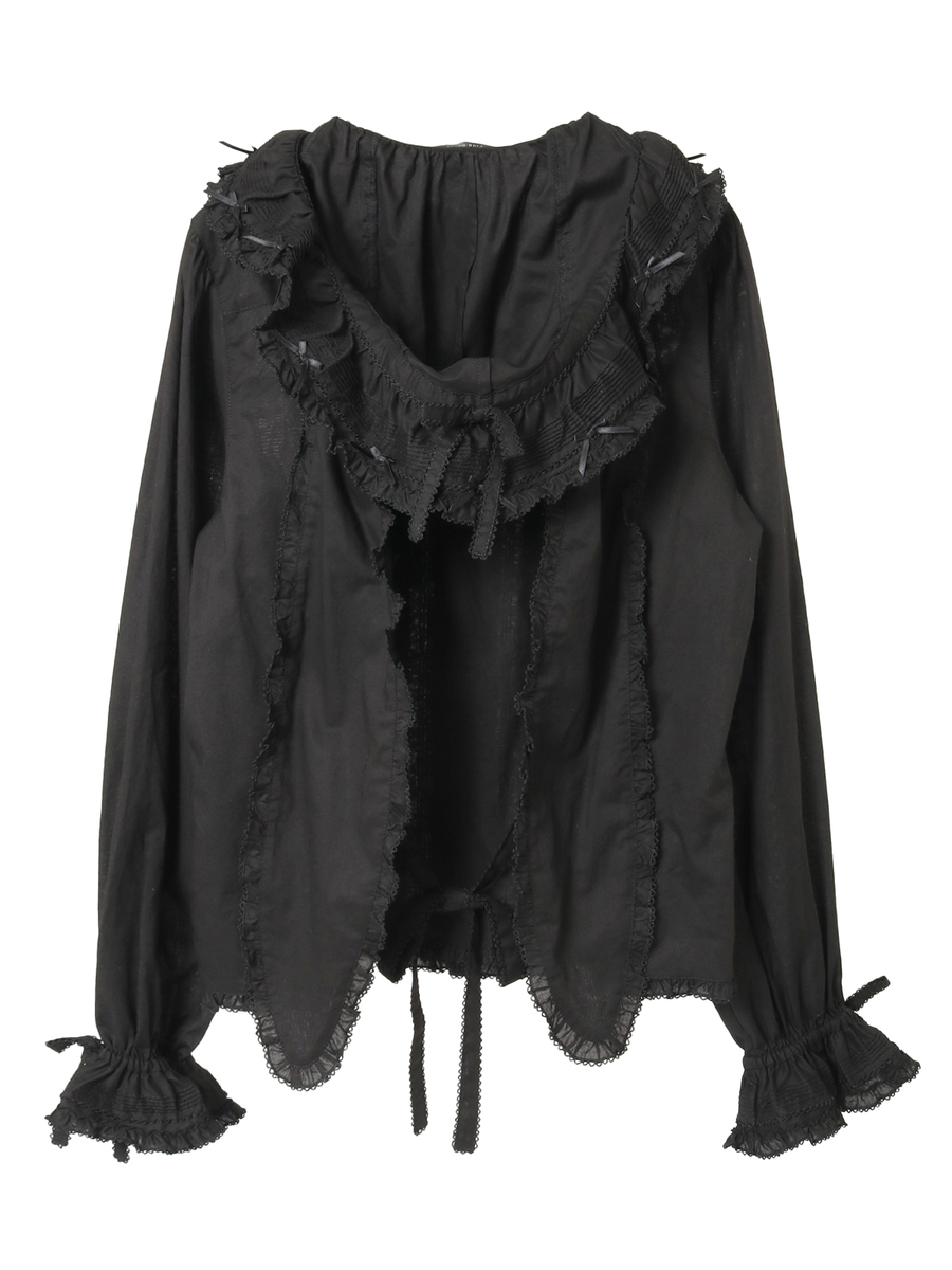 うさぎの耳フード付きローンブラウス 詳細画像 アカ 7