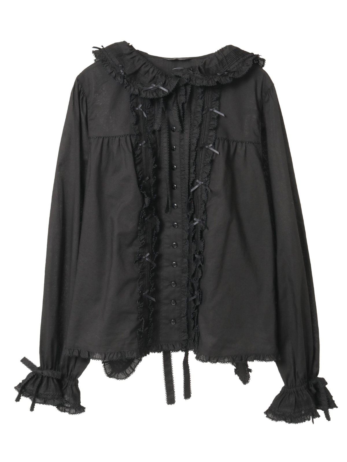 【美品】ピンクハウス 黒 うさちゃん刺繍使い 綿ローンブラウス/2025年 春 うさぎの耳フード付きローンブラウス｜ピンクハウスオフィシャル