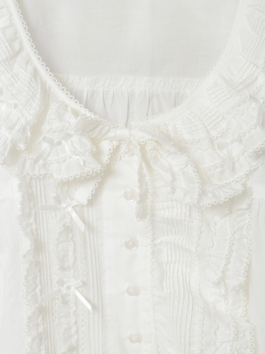 ローンフリル使いオーバーブラウス 詳細画像 アカ 11