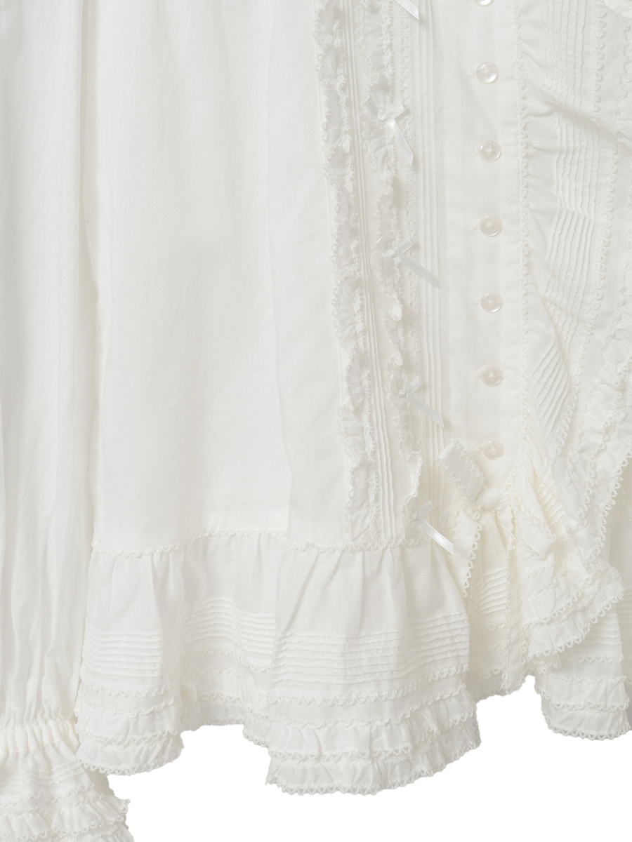ローンフリル使いオーバーブラウス 詳細画像 アカ 12