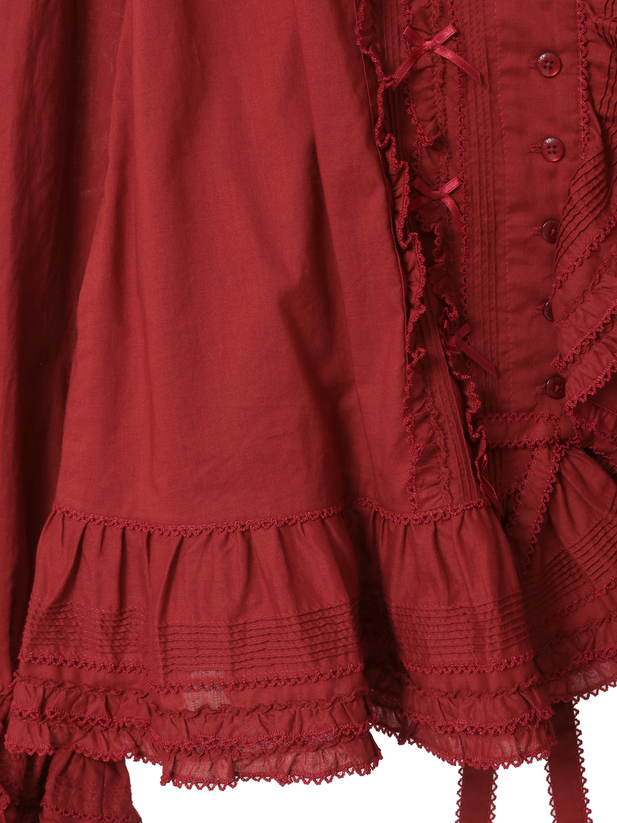 ローンフリル使いオーバーブラウス 詳細画像 アカ 15