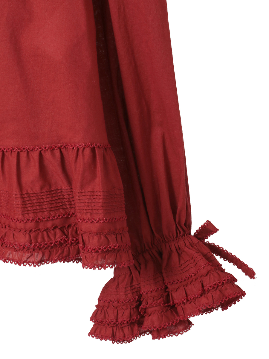 ローンフリル使いオーバーブラウス 詳細画像 アカ 16