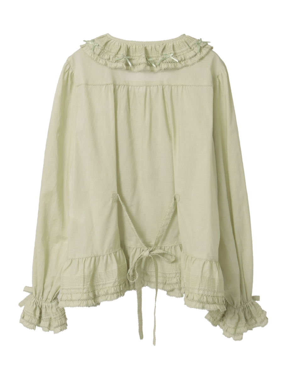 ローンフリル使いオーバーブラウス 詳細画像 アカ 2