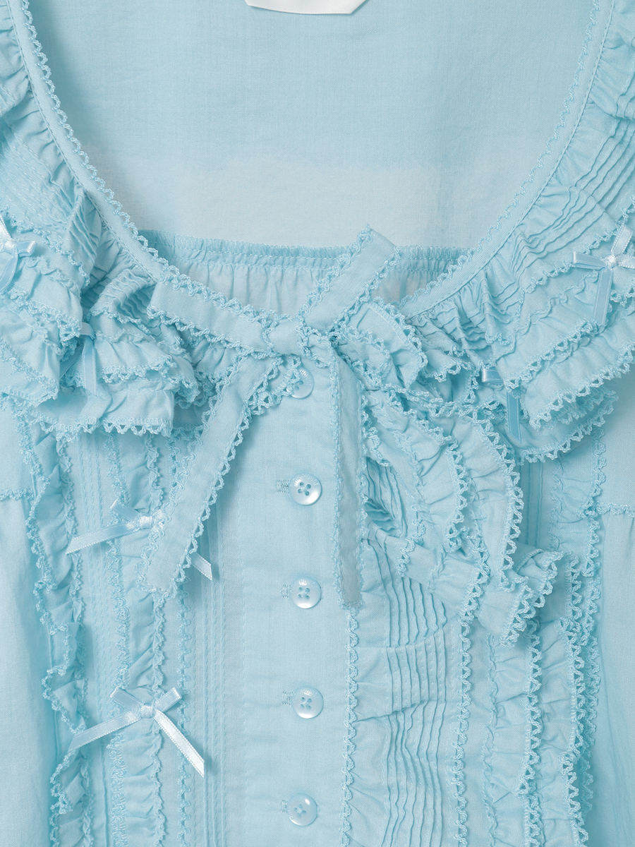 ローンフリル使いオーバーブラウス 詳細画像 アカ 20