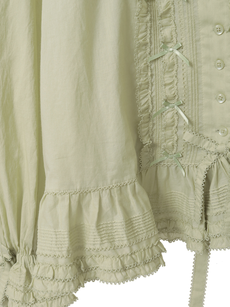 ローンフリル使いオーバーブラウス 詳細画像 アカ 5