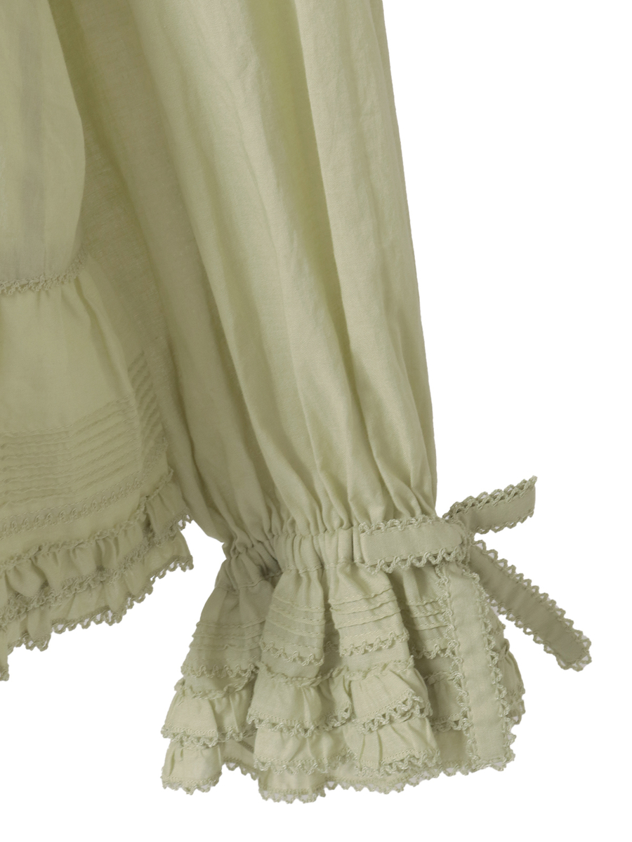 ローンフリル使いオーバーブラウス 詳細画像 アカ 6