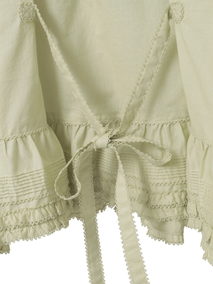 ローンフリル使いオーバーブラウス 詳細画像 アカ 7