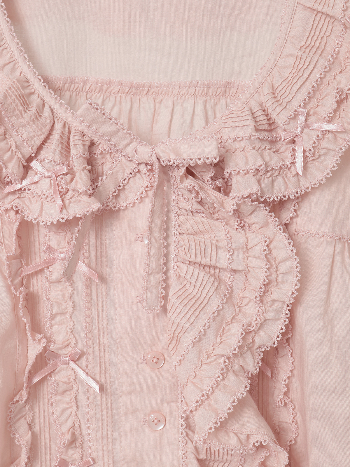 極美品　ピンクハウス　オーバーブラウス PINK HOUSE（ピンクハウス） 美品 フランスレース & ピンタック