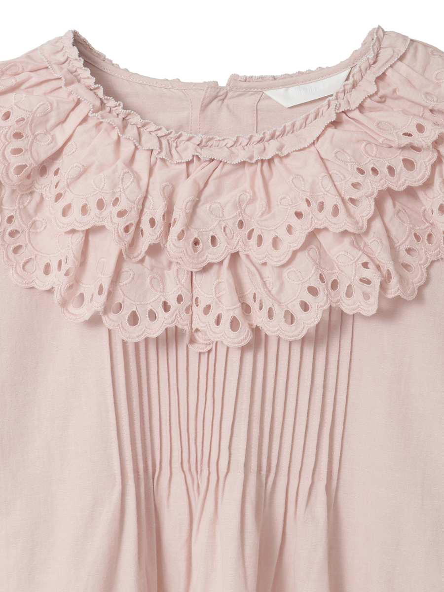 スカラップレース使いダンガリーブラウス 詳細画像 シロ 13