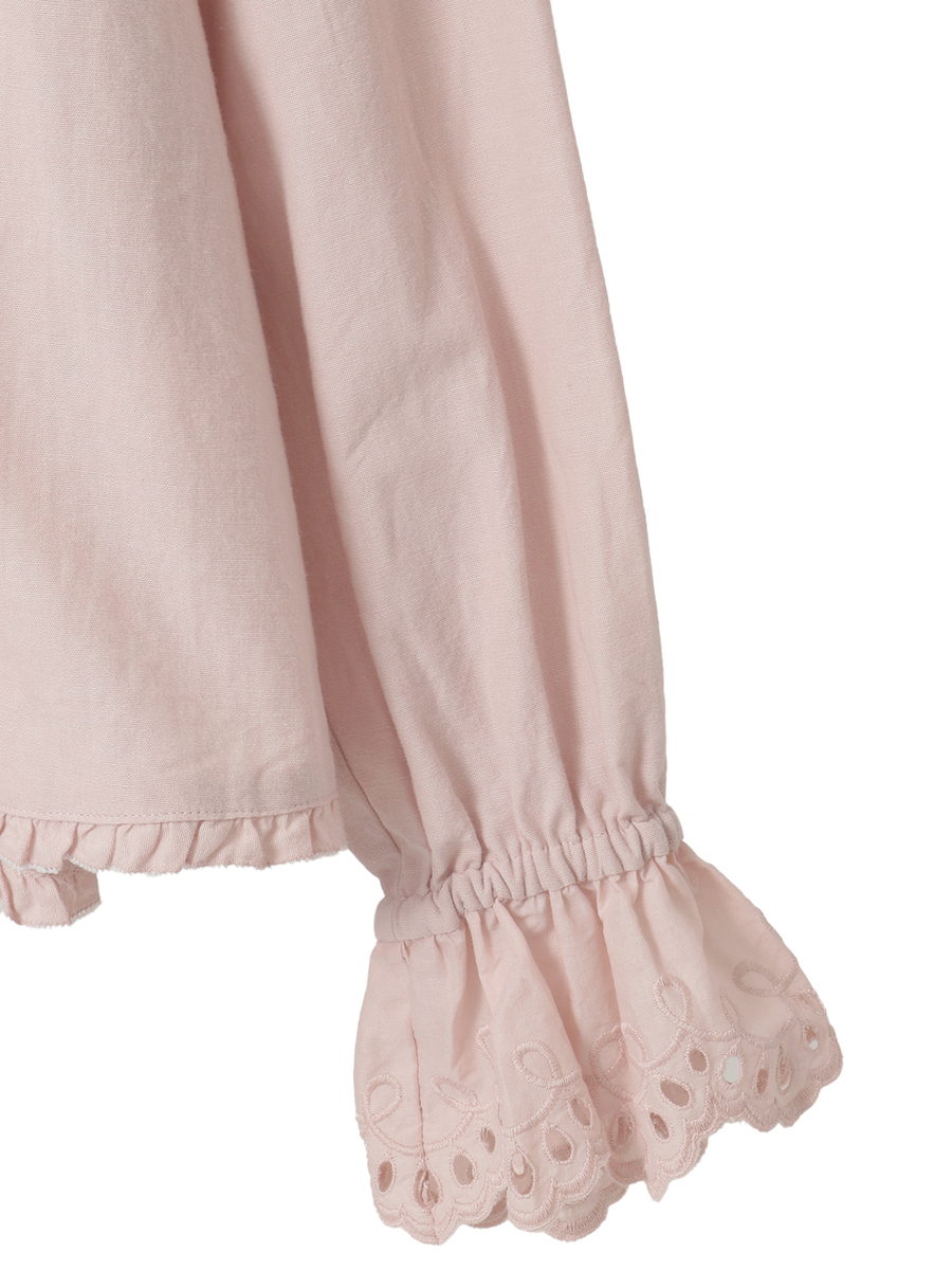 スカラップレース使いダンガリーブラウス 詳細画像 シロ 14