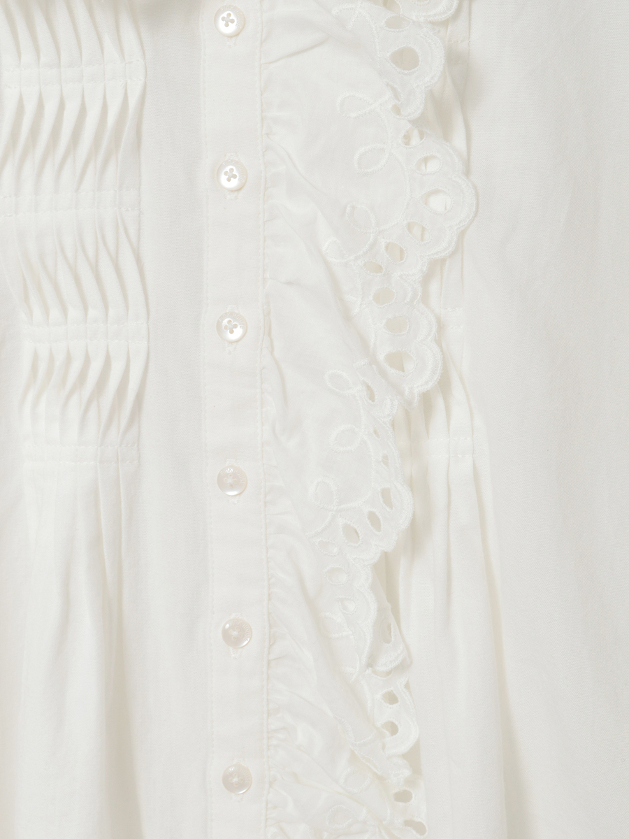 スカラップレース使いダンガリーシャツブラウス 詳細画像 クロ 12