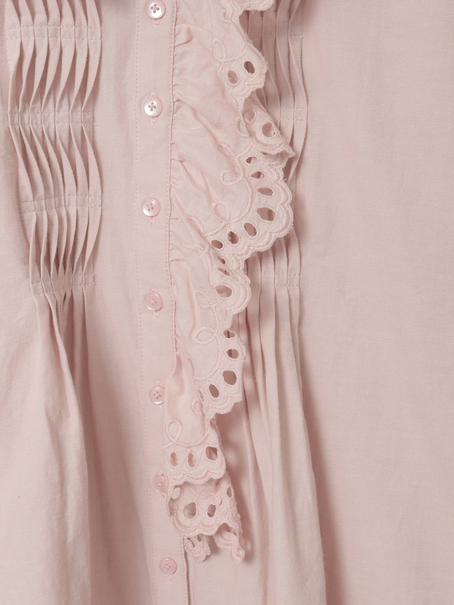 スカラップレース使いダンガリーシャツブラウス 詳細画像 クロ 18