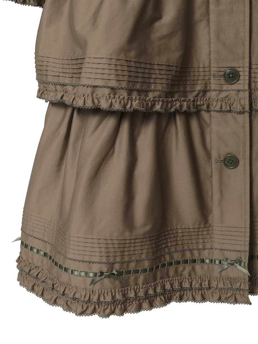 フリル使いティアードコート 詳細画像 クロ 12