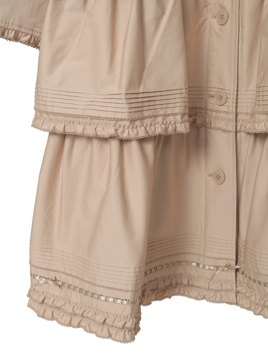 フリル使いティアードコート 詳細画像 クロ 15