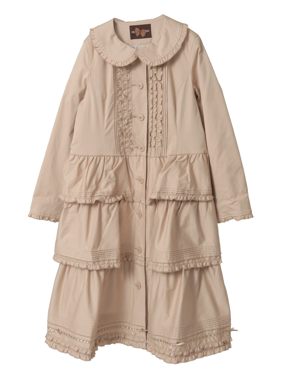 フリル使いティアードコート 詳細画像 ベージュ 1