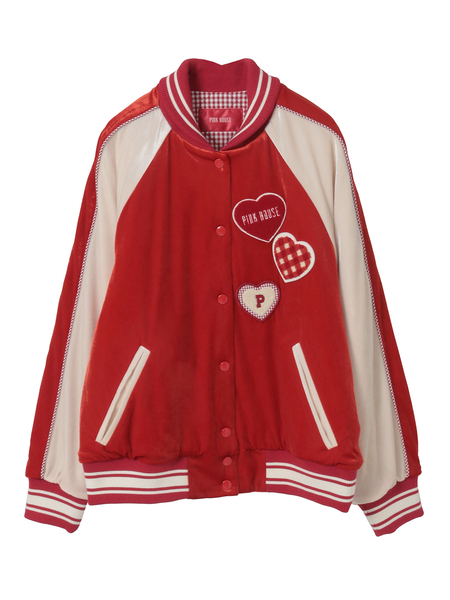 ハートワッペン使いベロアブルゾン
