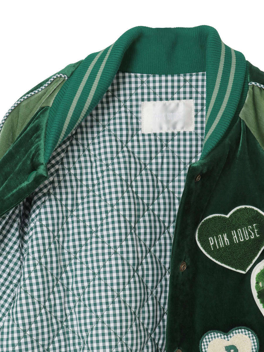 ハートワッペン使いベロアブルゾン 詳細画像 グリーン 14