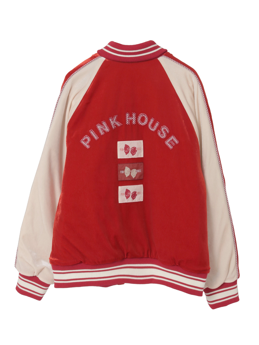 ハートワッペン使いベロアブルゾン 詳細画像 グリーン 2