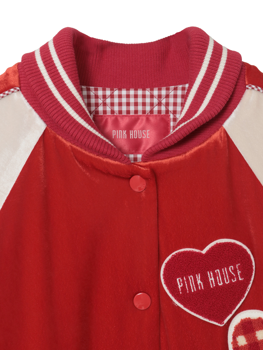 ハートワッペン使いベロアブルゾン 詳細画像 グリーン 3