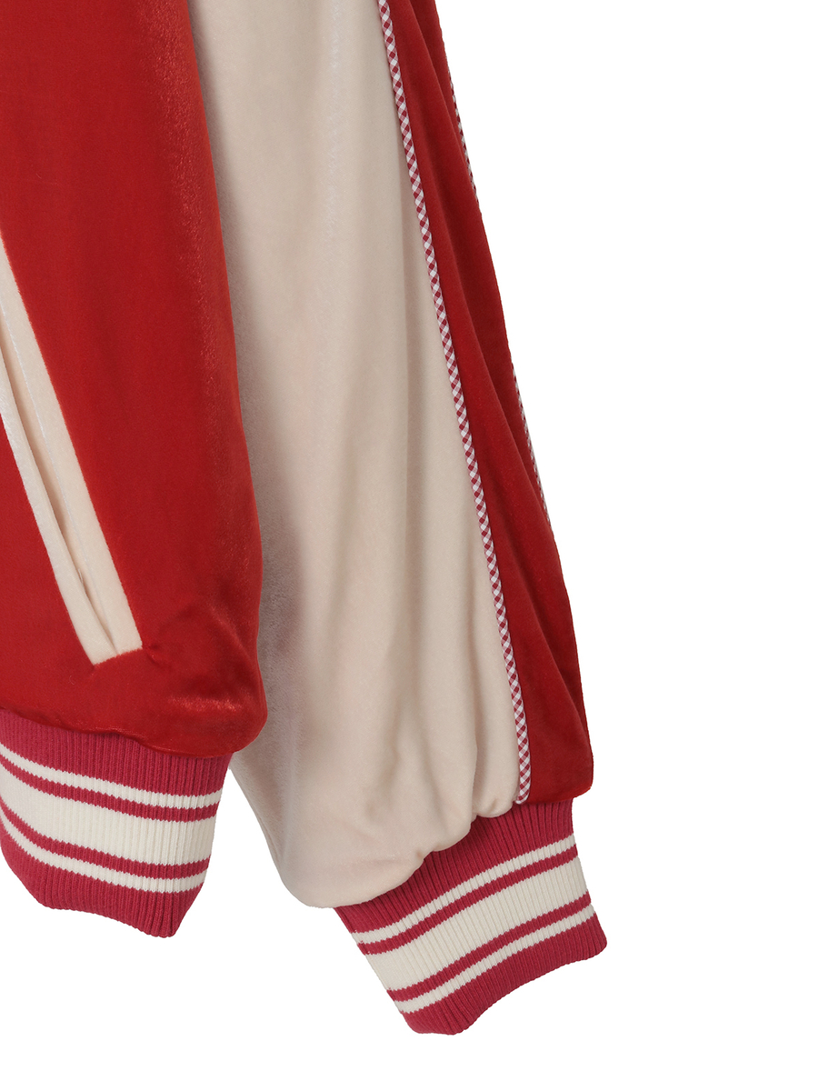 ハートワッペン使いベロアブルゾン 詳細画像 グリーン 4