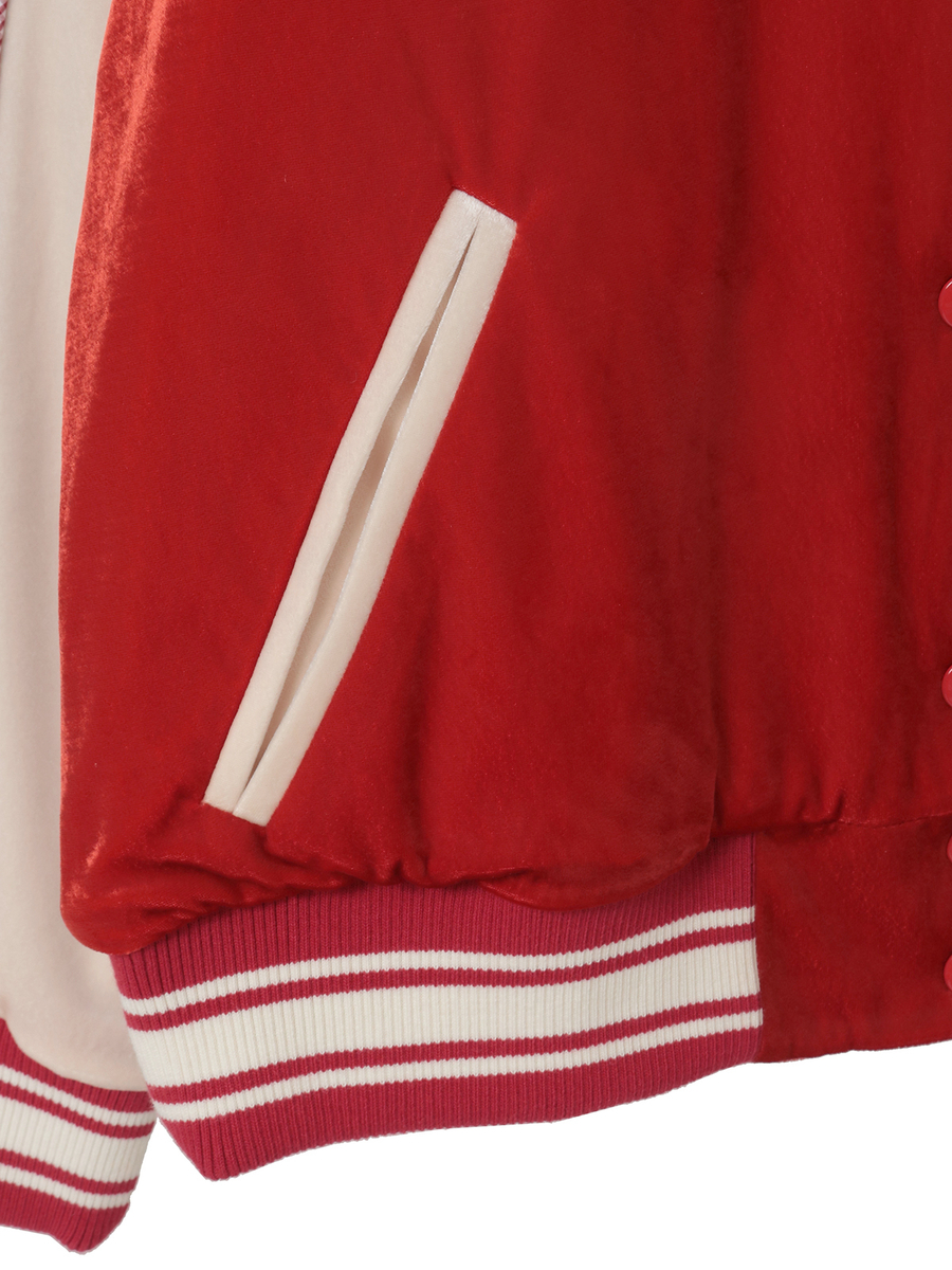 ハートワッペン使いベロアブルゾン 詳細画像 グリーン 5