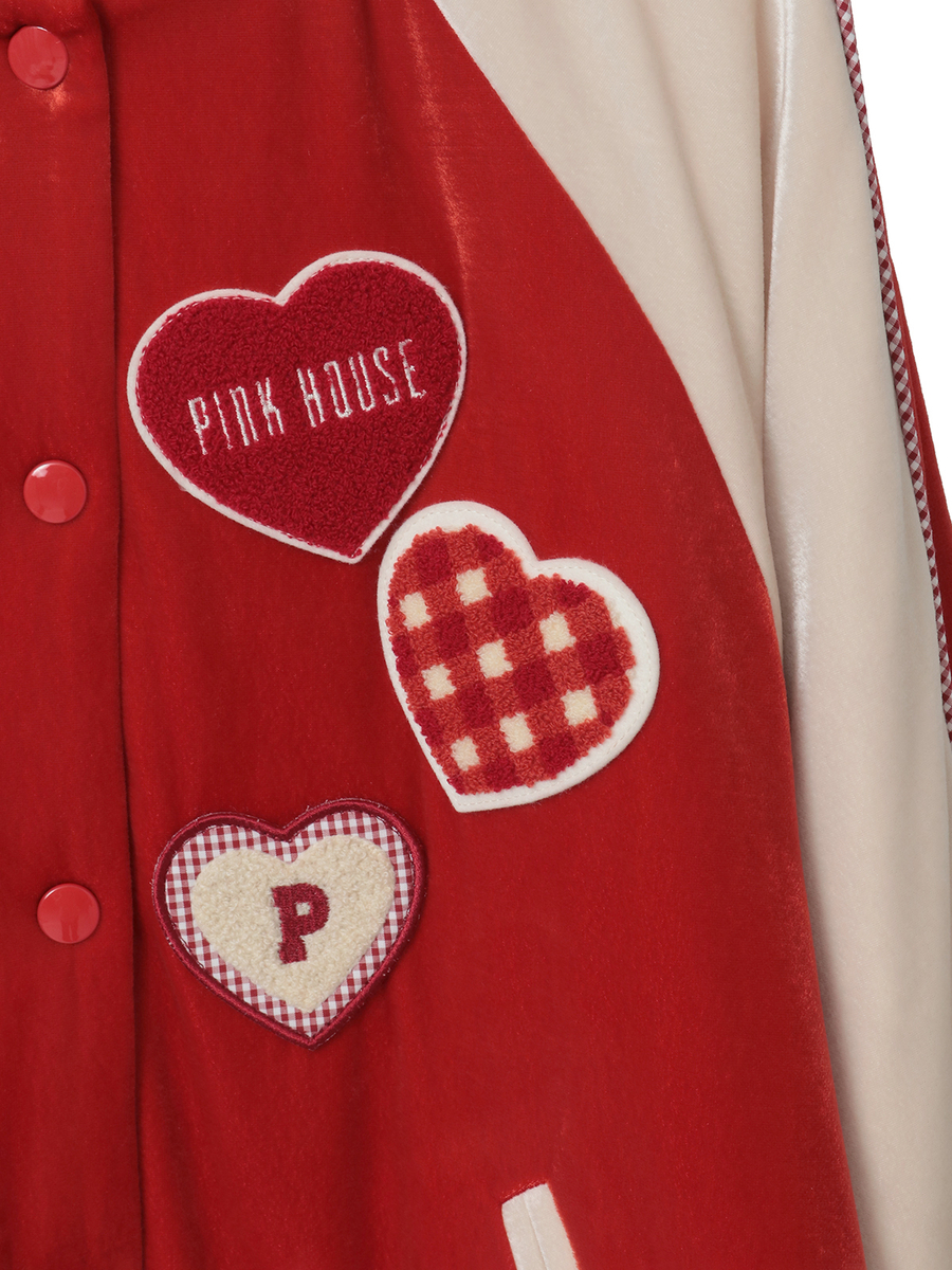 ハートワッペン使いベロアブルゾン 詳細画像 グリーン 6