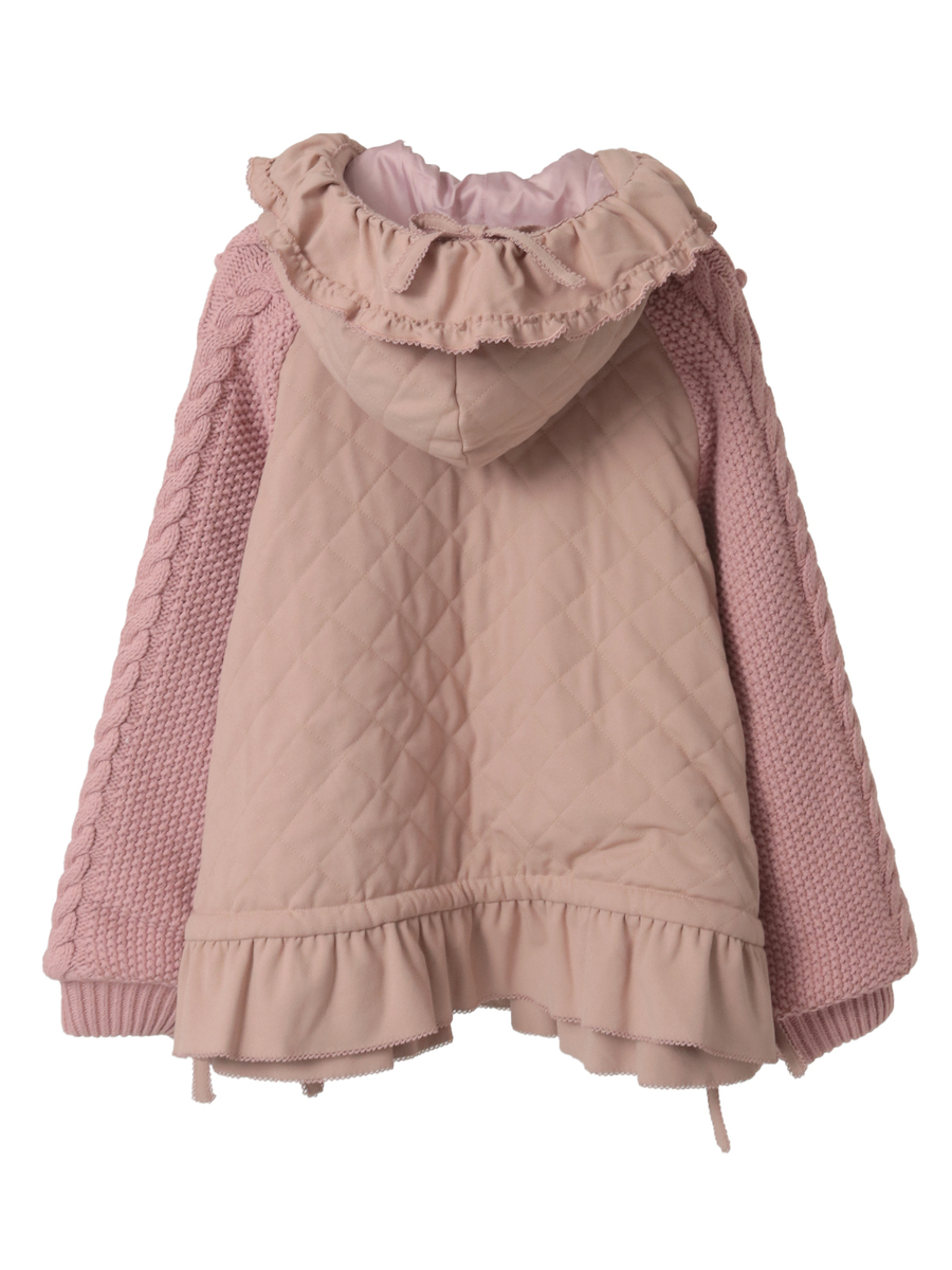 ニット袖付きキルティングブルゾン 詳細画像 キナリ 2