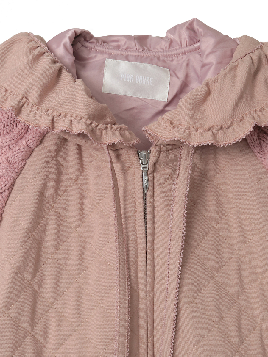 ニット袖付きキルティングブルゾン 詳細画像 キナリ 3