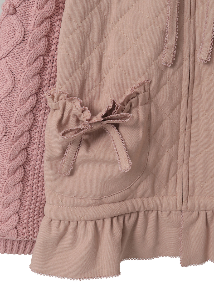 ニット袖付きキルティングブルゾン 詳細画像 キナリ 6