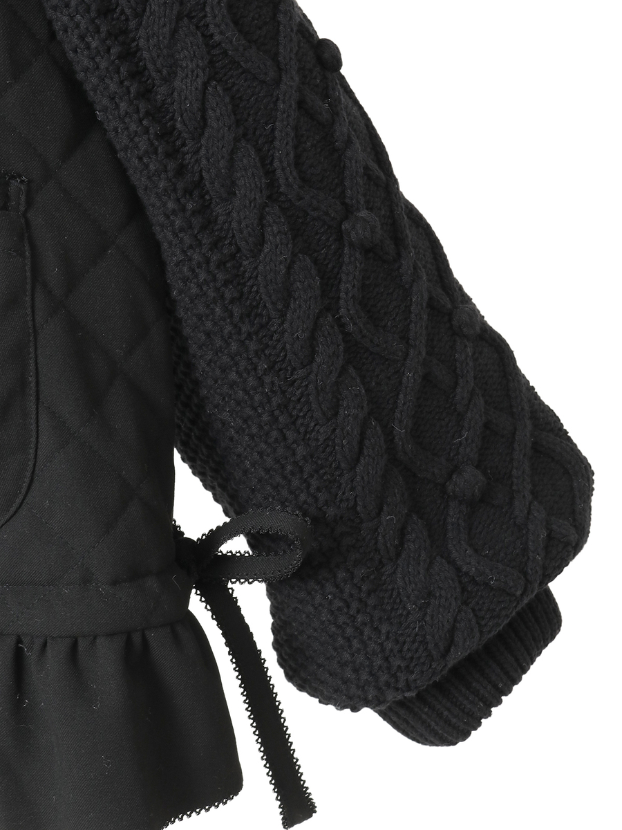 ニット袖付きキルティングブルゾン 詳細画像 キナリ 7