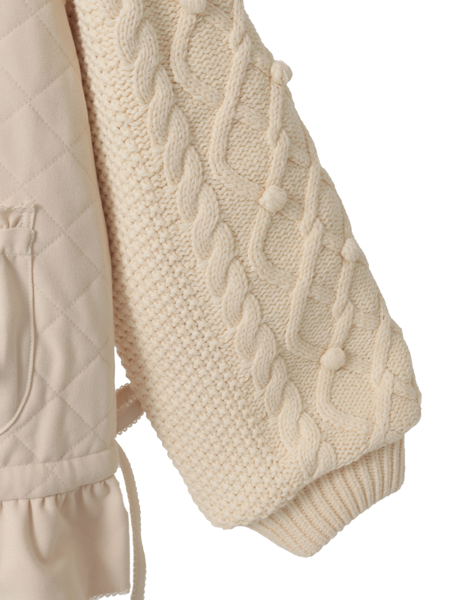 ニット袖付きキルティングブルゾン 詳細画像 キナリ 9