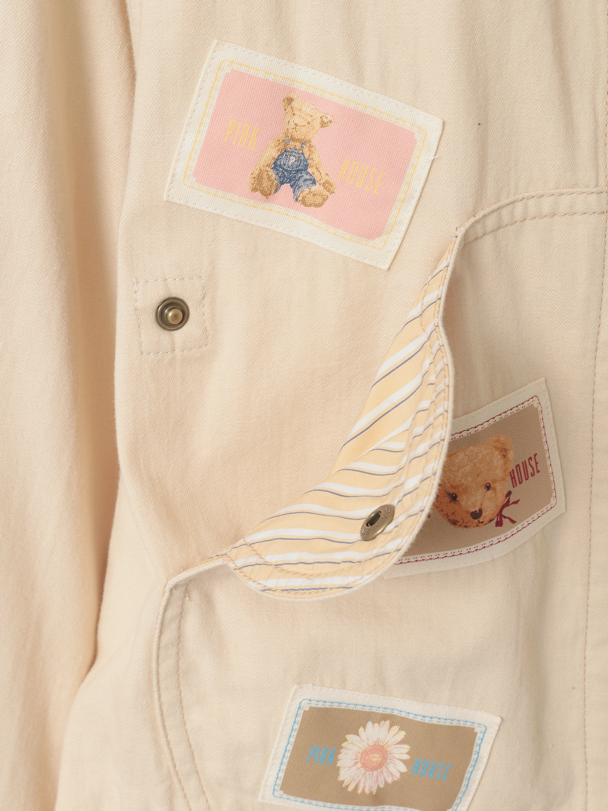 感謝価格、新品タグつき、ピンクハウス、デニムジャケット、ピンク BIGくまシルエットデニムジャケット｜ピンクハウスオフィシャル