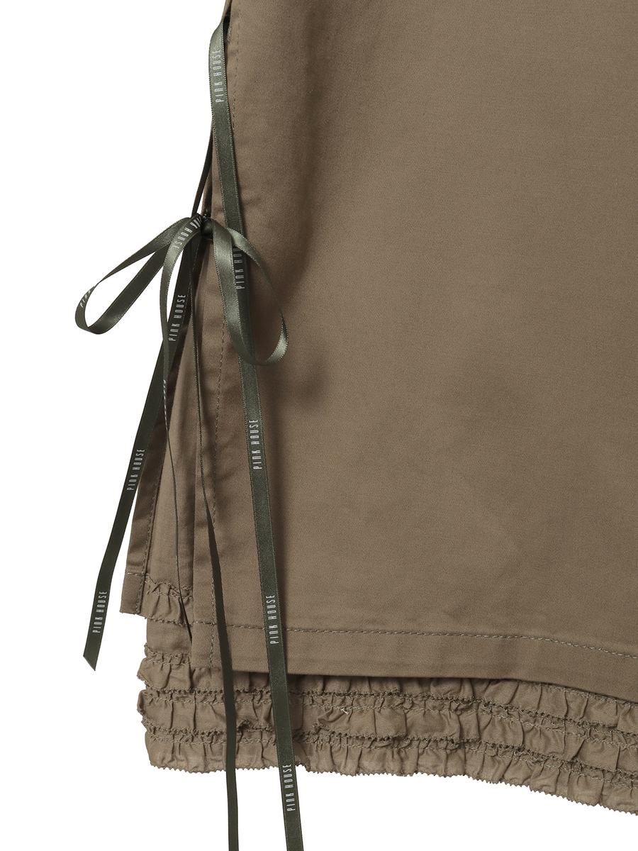 フリルローン使いワイドパンツ 詳細画像 カーキ 10