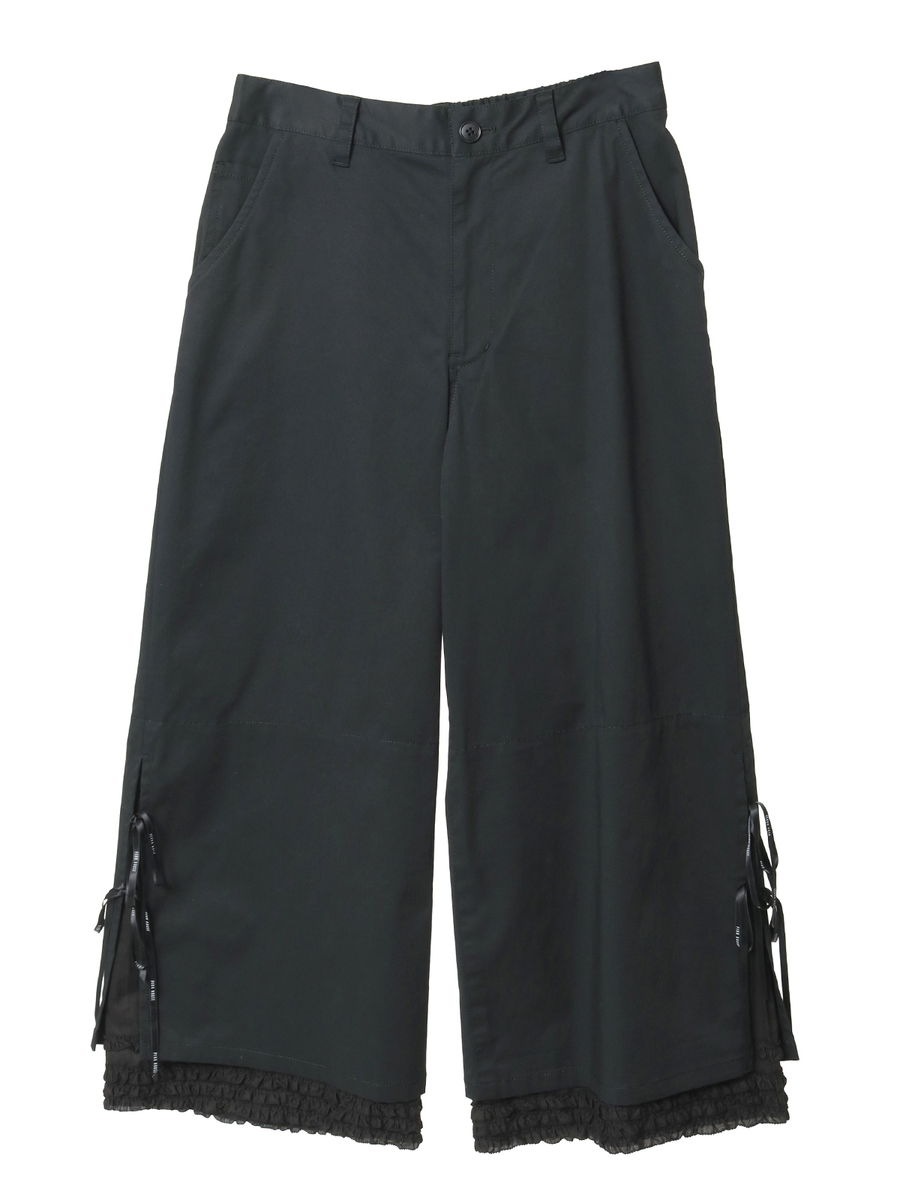 フリルローン使いワイドパンツ 詳細画像 クロ 1