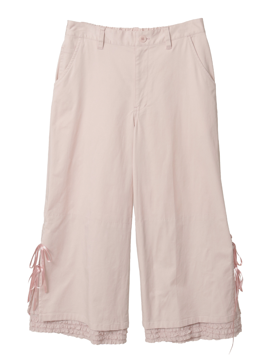 フリルローン使いワイドパンツ 詳細画像 ピンク 1