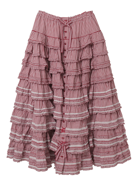 ギンガムチェックフリルスカート