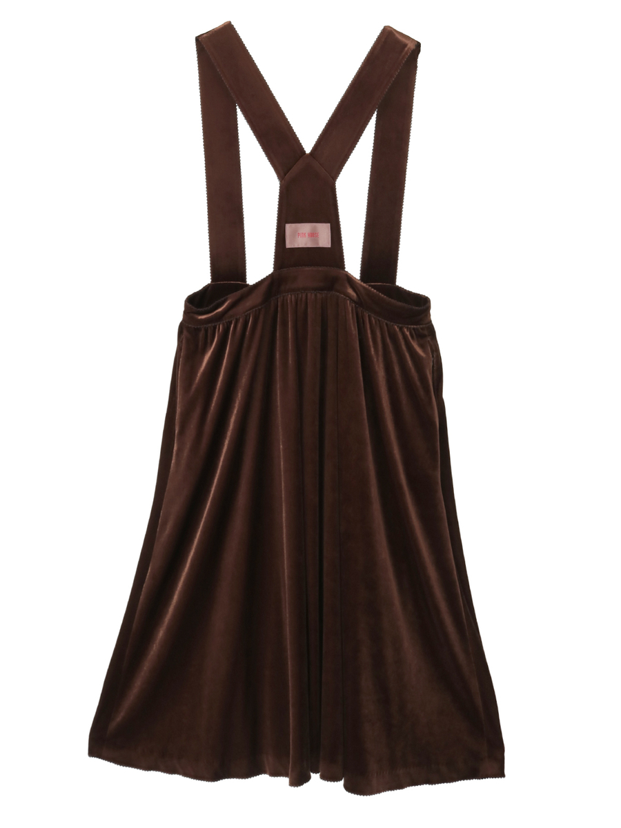 ベロア吊りスカート 詳細画像 チョコレート 2