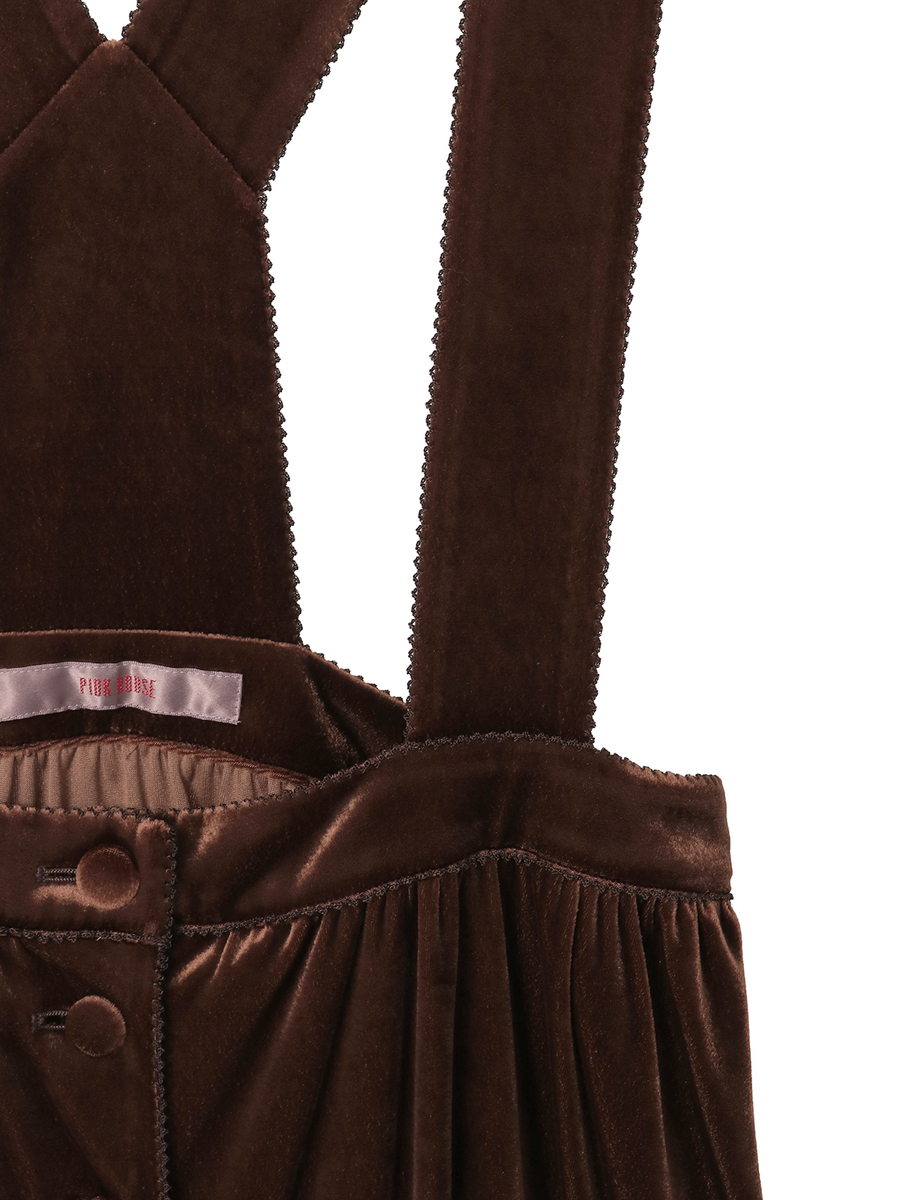 ベロア吊りスカート 詳細画像 チョコレート 4