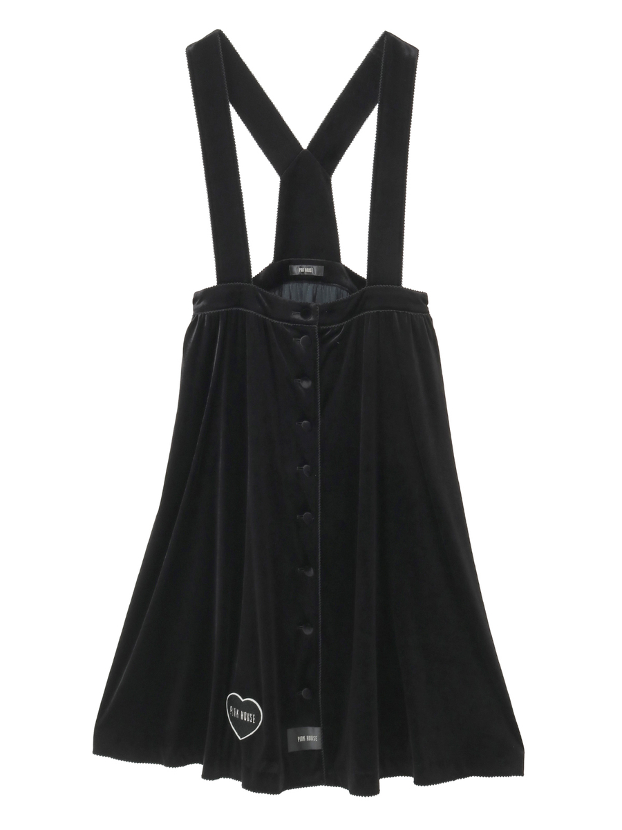 ベロア吊りスカート 詳細画像 ブラック 1