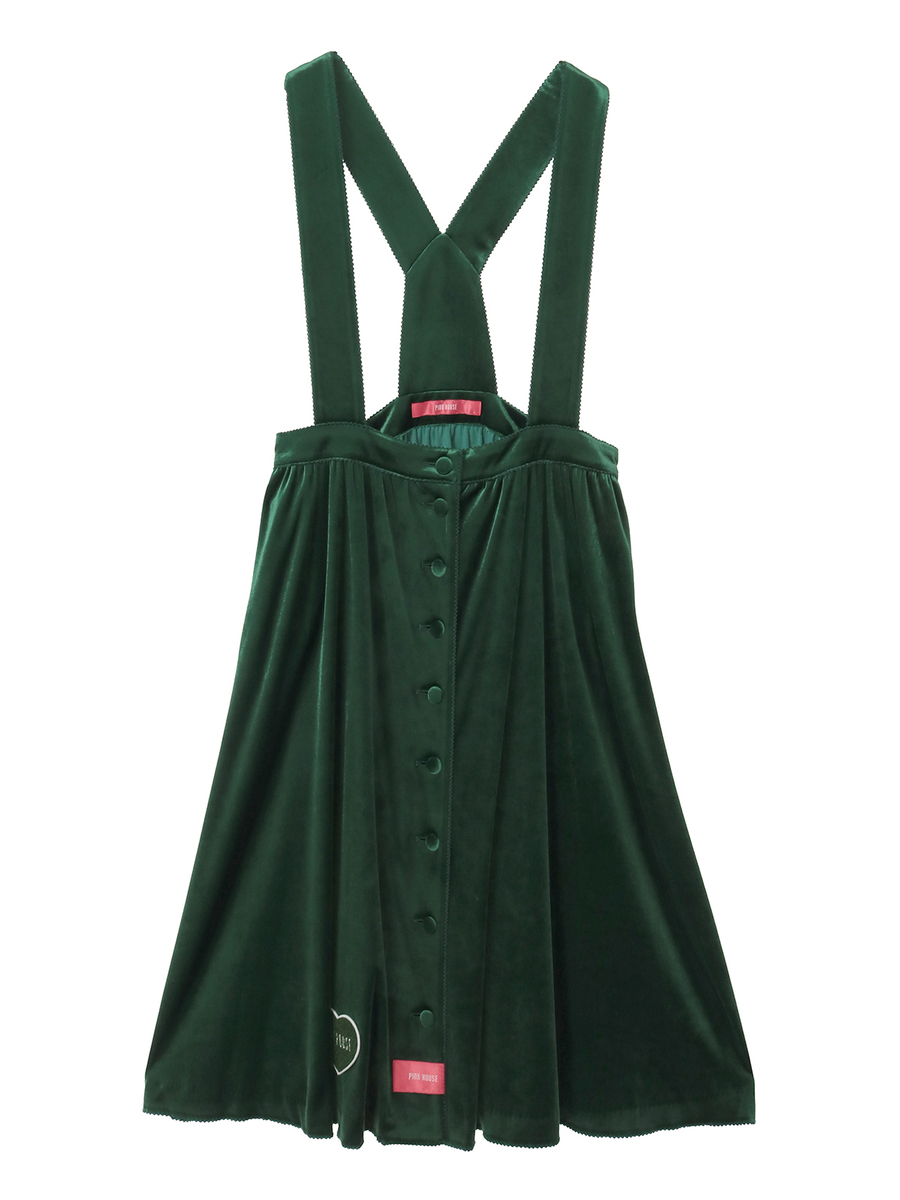 ベロア吊りスカート 詳細画像 グリーン 1